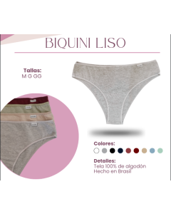 Biquini Algodón Lizo - 3 Unidades