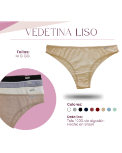 Vedetina Algodón Lizo - 3 Unidades